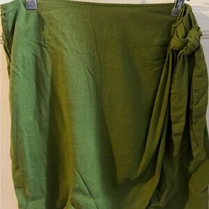 LC Lauren Conrad Olive Wrap Skirt